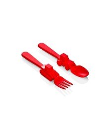 Figürlü Mama Çatal Kaşık Seti - Kırmızı