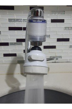 Filtreli Kireç Önleyici 360 Derece Dönen Hareketli Musluk Başlığı - 3 Fonksiyonlu - Krem