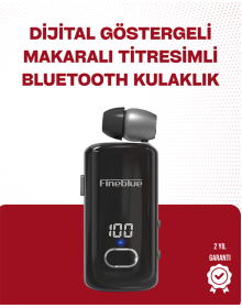 Fineblue F580 Bluetooth Kulaklık – Klipsli, Dijital Göstergeli, Su Geçirmez, 12 Saat Pil Ömürlü