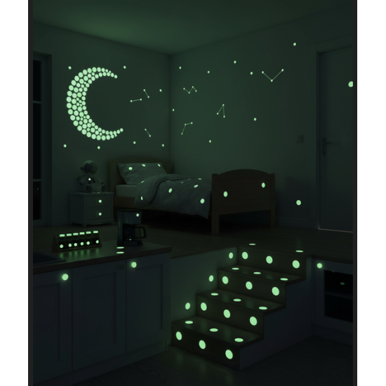 Fosforlu Etiket Karanlıkta Işık Veren Yıldız Tozu Etiketleri