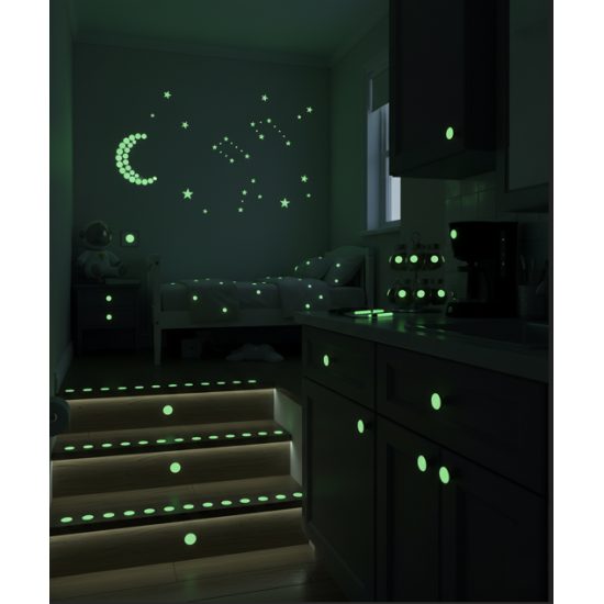 Fosforlu Etiket Karanlıkta Işık Veren Yıldız Tozu Etiketleri