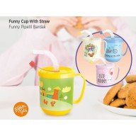 3 Adet pipetli Çocuk Içecek Bardağı Desenli Bardak 350ml