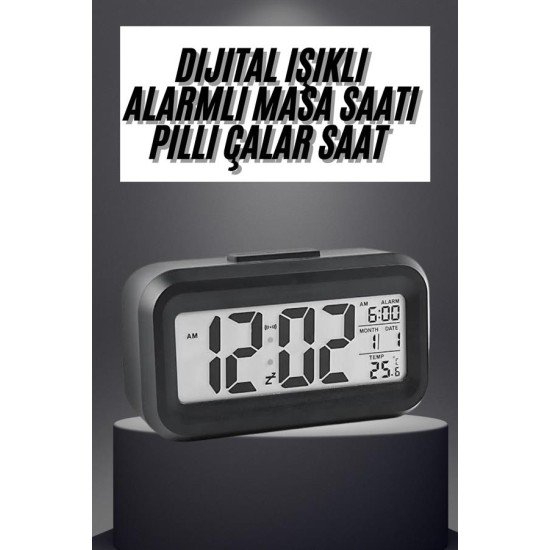 Gece Dijital Masa Saati Dijital Alarmlı Led Ekran Pilli Çalar Saat Gece Dijital Masa Saati Dijital Alarmlı Led Ekran Pilli Çalar Saat