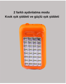 Güneş Enerjili LED Powerbank Işıldak – 10000 mAh, Su Geçirmez, 32 LED, Taşınabilir Tasarım