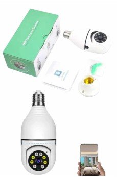 Güvenlik Kamerası Wi-Fi Özellikli 360 Derece Full Hd 1080p Ampül Kamera