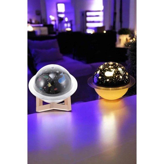 Hava Nemlendirici Masa ve Gece Lambası USB Projeksiyon Aromaterapi