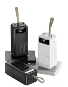 Hızlı Şarj 4 Çıkışlı Powerbank 60.000 Mah Taşınabilir Dijital Göstergeli