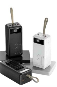 Hızlı Şarj 4 Çıkışlı Powerbank 60.000 Mah Taşınabilir Dijital Göstergeli