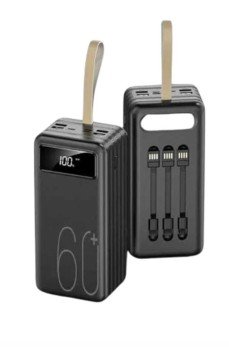 Hızlı Şarj 4 Çıkışlı Powerbank 60.000 Mah Taşınabilir Dijital Göstergeli