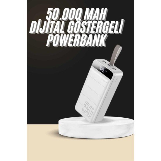 Hızlı Taşınabilir 50.000 Mah Powerbank Led Ekran Android ve İOS Uyumlu