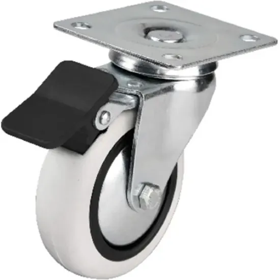 Hts 353 - 75x25 mm PVC Makaralı Tablalı Frenli Teker 4 Adet Hts 353 - 75x25 mm PVC Makaralı Tablalı Frenli Teker 4 Adet