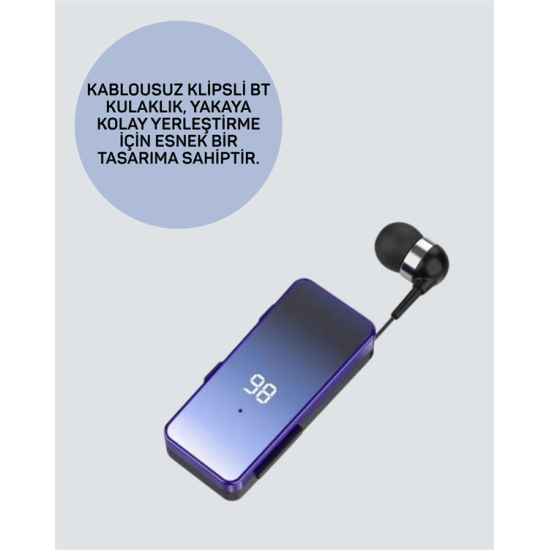 Yaka Klipsli Kablosuz Kulaklık – Eller Serbest Konforuyla Günlük Yaşama Uyum Sağlar