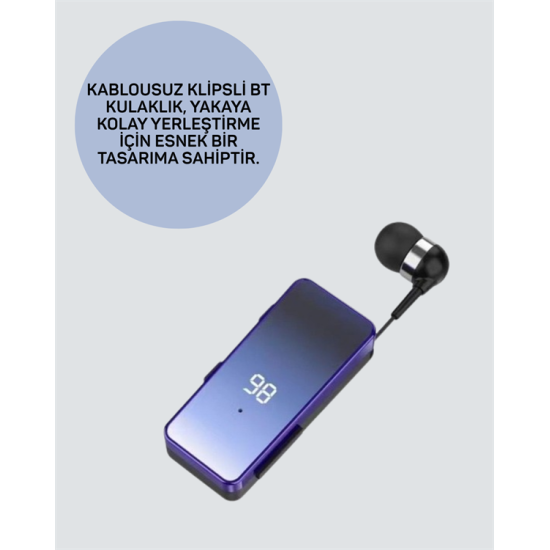 İki Telefona Aynı Anda Bağlanan Bluetooth 5.3 Klipsli Kulaklık – MFB Çok Noktalı Bağlantı