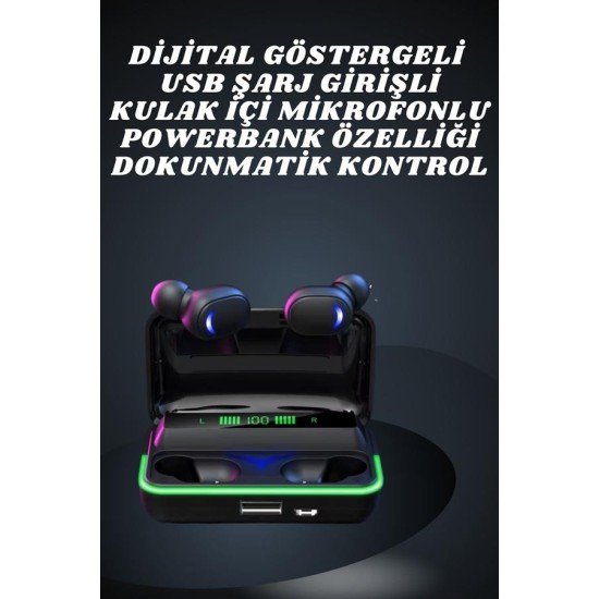 İkili Bluetooth Kulaklık Dijital Göstergeli Uzun Pil Ömrü Yüksek Ses Kaliteli