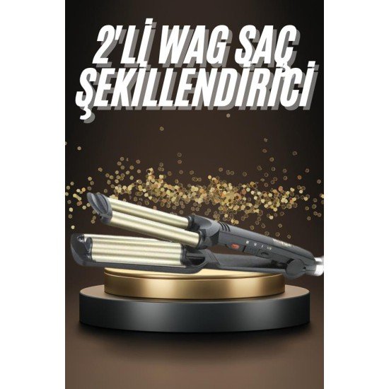 İkili Wag Maşa Saç Şekillendirici Seramik Kaplama Isı Ayarlı