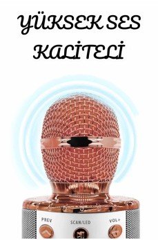 Şarjlı ve Uzun Pil Ömürlü Karaoke Mikrofon USB Bellek Destekli, Profesyonel Ses