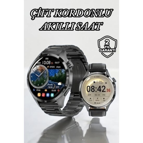 Çift Kordonlu Yüksek Çözünürlüklü Akıllı Saat Uyku İzleyici & Spor Modları Çift Kordonlu Yüksek Çözünürlüklü Akıllı Saat Uyku İzleyici & Spor Modları