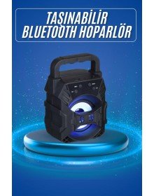 Işıklı Bluetooth Hoparlör Ses Bombası Taşınabilir Yüksek Ses Kaliteli Radyo Özelliği