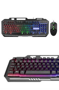Işıklı Q Klavye Mouse Seti Siyah Klavye Işıklı Q Klavye Mouse Seti Siyah Klavye