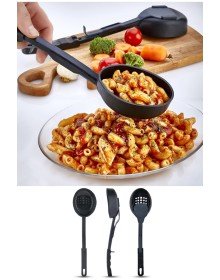 Isıya Dayanıklı 3 in 1 Servis Kepçesi - Kepçe Kevgir Kaşık 3'ü Bir Arada Servis Seti