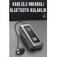 Kablolu Bluetooth Kulaklık Kulak İçi Stereo Mikrofonlu Dijital Göstergeli