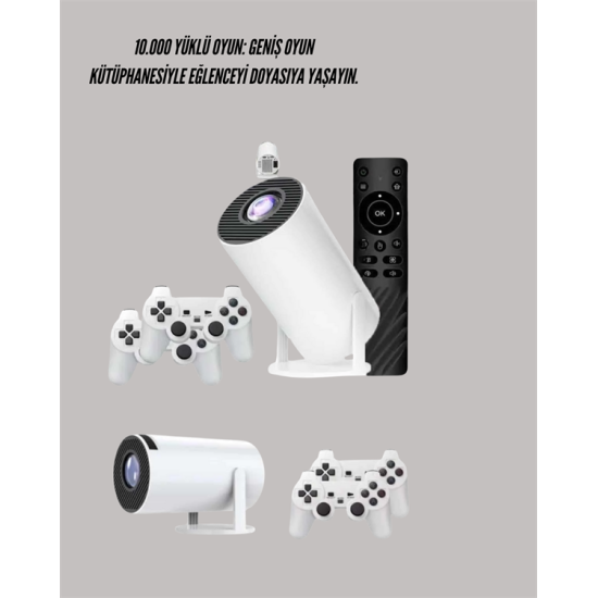 10.000 Oyun Destekli, Çift Kollu 4K Projeksiyon – HDMI, USB, AUX, Ethernet Yok
