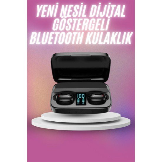 Kablosuz Bluetooth Kulaklık Android ve İOS Uyumlu Led Göstergeli Powerbankli