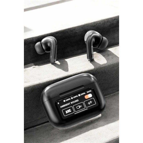 Kablosuz Bluetooth Kulaklık Ekranlı Uzun Şarj Süreli ANC Destekli