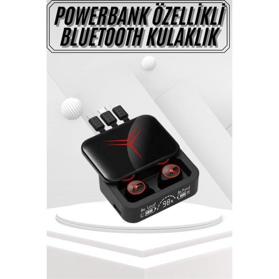 Kablosuz Bluetooth Kulaklık Powerbank Özellikli Göstergeli Hd Mikrofon