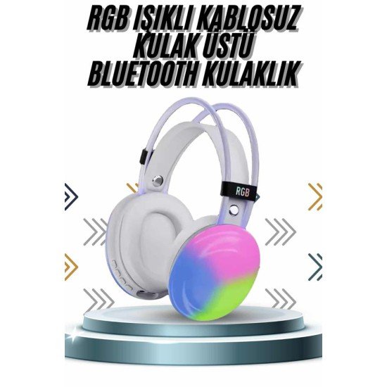 Kablosuz Bluetooth Kulaklık RGB Işıklı Kulak Üstü 5.3 Bluetooth Bağlantılı Kablosuz Bluetooth Kulaklık RGB Işıklı Kulak Üstü 5.3 Bluetooth Bağlantılı