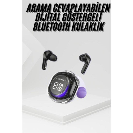 Kablosuz Dijital Göstergeli Powerbanklı IOS ve  Android Uyumlu  Kulaklık