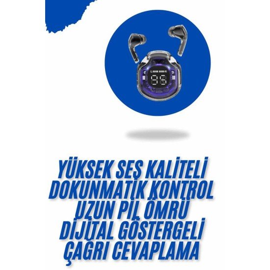 Kablosuz Dijital Göstergeli Powerbanklı IOS ve  Android Uyumlu  Kulaklık