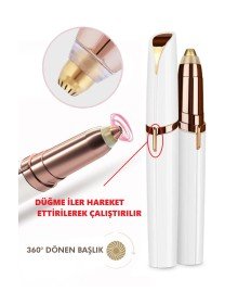 Kalem Tipi Taşınabilir İnce Uçlu Yüz Için Tüy Alıcı Kaş Bıyık Epilasyon Aleti (Pil Dahildir)