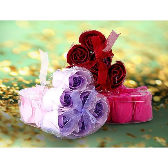 Kalp Kutulu Gül Şeklinde Sabun Kalp Kutulu Gül Şeklinde Sabun