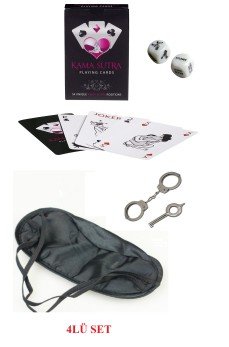Kamasutra Aşk Seti - Kelepçe - Zar- Kart - Göz Bandı