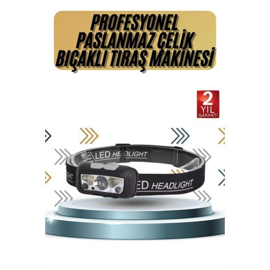 Kamp Lambası Kafa Feneri Kafa Lambası Ayarlanabilir Sensörlü Şarjlı