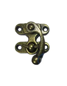 Kancalı Yay Gözü, Ahşap Kutu Klipsi - Küçük, Antik, 100 Adet