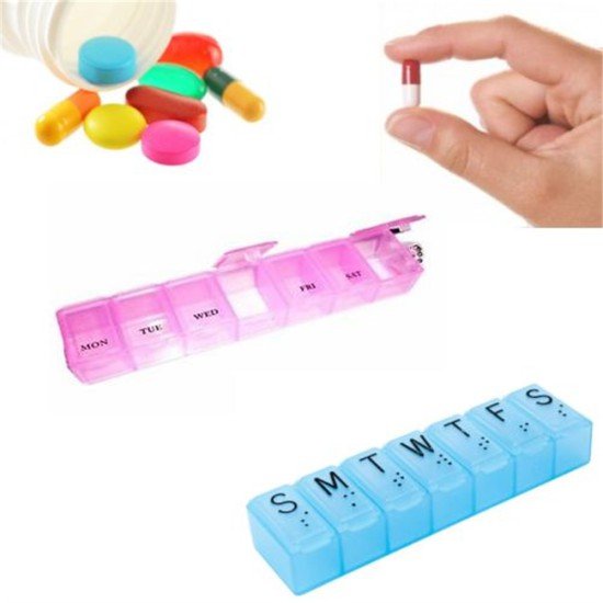 Kapaklı Haftalık İlaç Kutusu 3 Adet Kapaklı Haftalık İlaç Kutusu 3 Adet