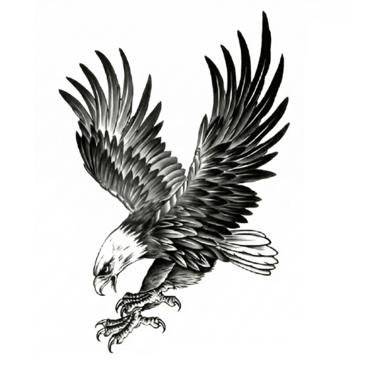 Kartal Geçici Dövme Şablonu Büyük Boy