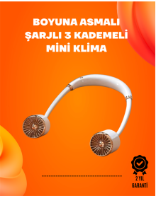 Katlanabilir Asılabilir Fan | USB Şarjlı, 3 Vitesli Sessiz Mini Fan