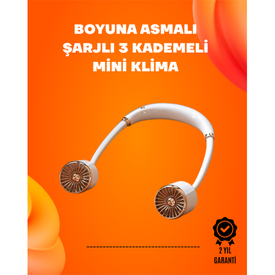 Katlanabilir Asılabilir Fan | USB Şarjlı, 3 Vitesli Sessiz Mini Fan