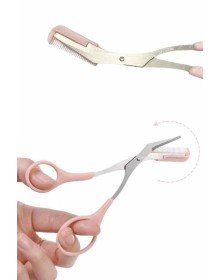 Kavisli Kaş Düzeltici Seti Kaş Makası ve Kaş Usturası Paslanmaz Çelik Bıçaklı