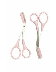 Kavisli Kaş Düzeltici Seti Kaş Makası ve Kaş Usturası Paslanmaz Çelik Bıçaklı