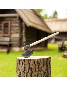 Kayı (IYI) Damgalı Nacak, Ay Balta – Çekiç Başlı, Küçük Boy, Ahşap Saplı 40 cm