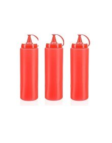 Ketçap Şişesi - 1000ML Dev Boy Kırmızı 3 Adet