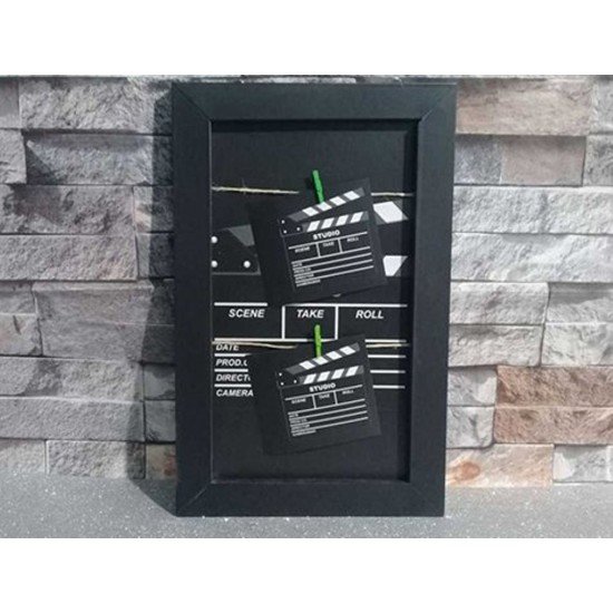 Klaket Tasarımlı İpli ve Mandallı Fotoğraf Çerçevesi No: 1 Klaket Tasarımlı İpli ve Mandallı Fotoğraf Çerçevesi No: 1