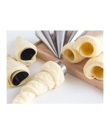 Kornet Kurabiye Şekil Verici - Paslanmaz  Korneo Kalıbı 6 lı