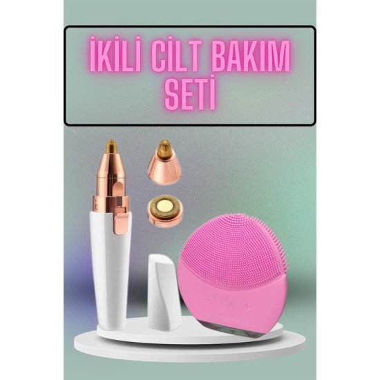 Kulak Burun ve Yüz Epilasyon Aleti ve Yüz Masaj Aleti İkili Cilt Bakım Seti