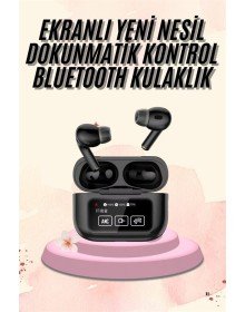 Kulak İçi Bluetooth Kulaklık Ekranlı Müzik Dinleme Çağrı Cevaplama Siyah
