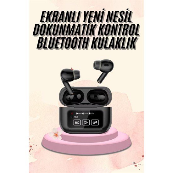 Kulak İçi Bluetooth Kulaklık Ekranlı Müzik Dinleme Çağrı Cevaplama Siyah
